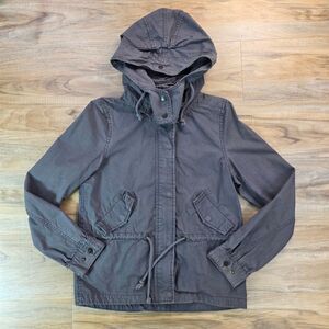 💛H&M LOGG Gray Detachable Hood Utility Jacket Size 4